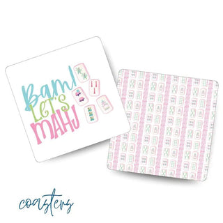 Bam Let's Mahj Playing Card Coasters - Annie Jack TX
