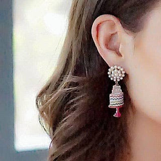 Birthday Cake Enamel Earring - Annie Jack TX