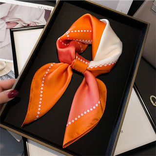 Bright Orange Geometric Print Scarf - Annie Jack TX