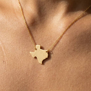 Gold Dipped Texas State Pendant Necklace - Annie Jack TX