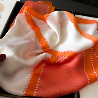 Bright Orange Geometric Print Scarf - Annie Jack TX