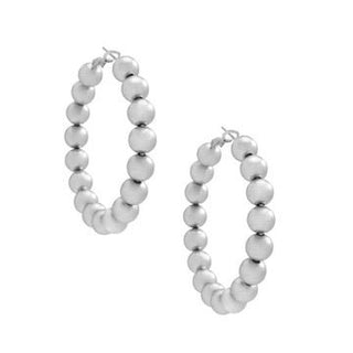 Large Chunky Metal Beaded Hoop Earring - Annie Jack TX