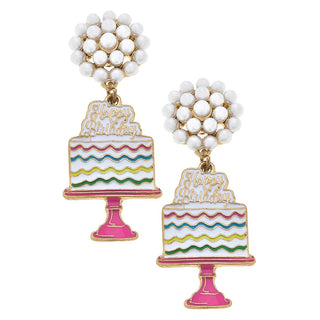 Birthday Cake Enamel Earring - Annie Jack TX