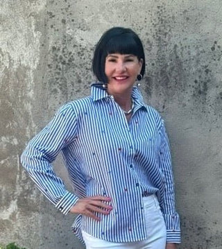 Stars and Stripes Embroidered Button-Down Shirt - Annie Jack TX