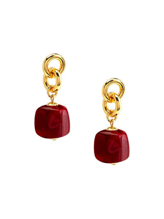Tessa Puffy Square Resin Drop Earring - Annie Jack TX