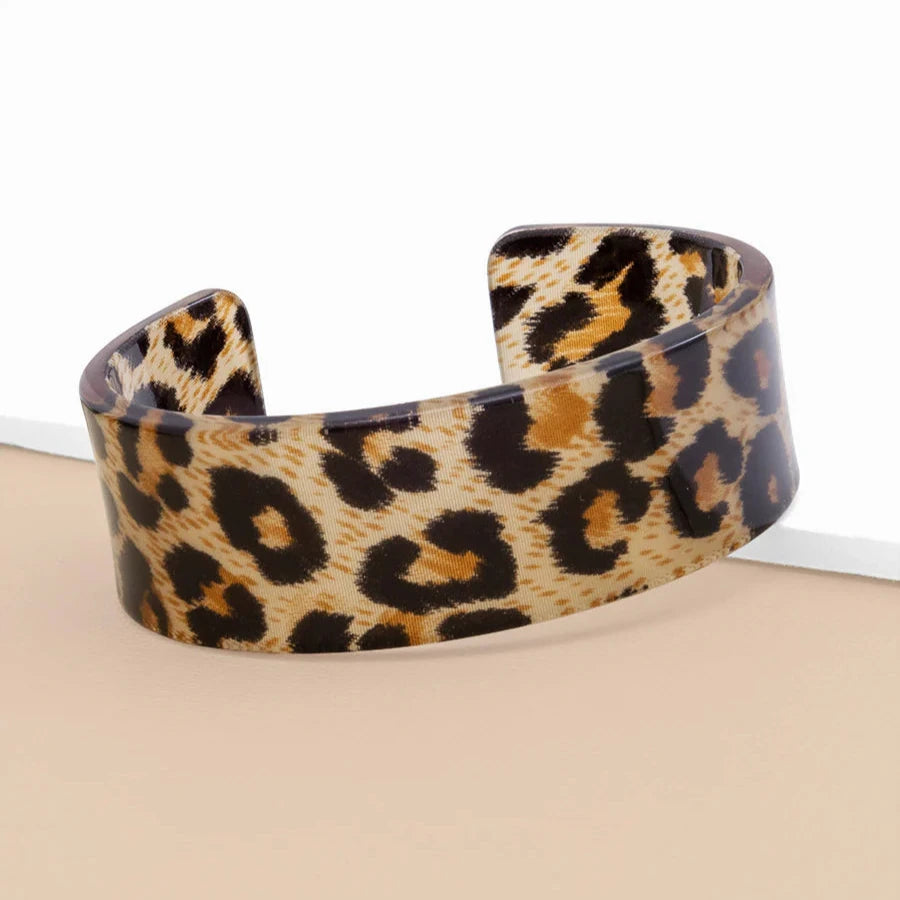 Resin Leopard Cuff Bracelet - Annie Jack TX