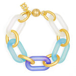 Multi-Color Resin Oval Link Bracelet - Annie Jack TX