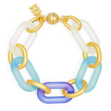 Multi-Color Resin Oval Link Bracelet - Annie Jack TX
