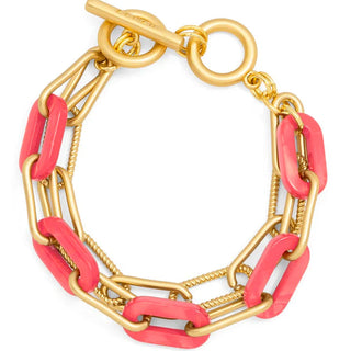 Marbled Resin Link Layered Toggle Bracelet - Annie Jack TX