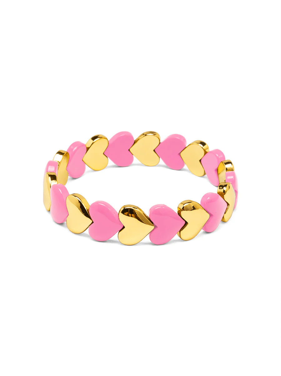 Enamel Heart Stack Stretch Bracelet Jewelry - Annie Jack TX