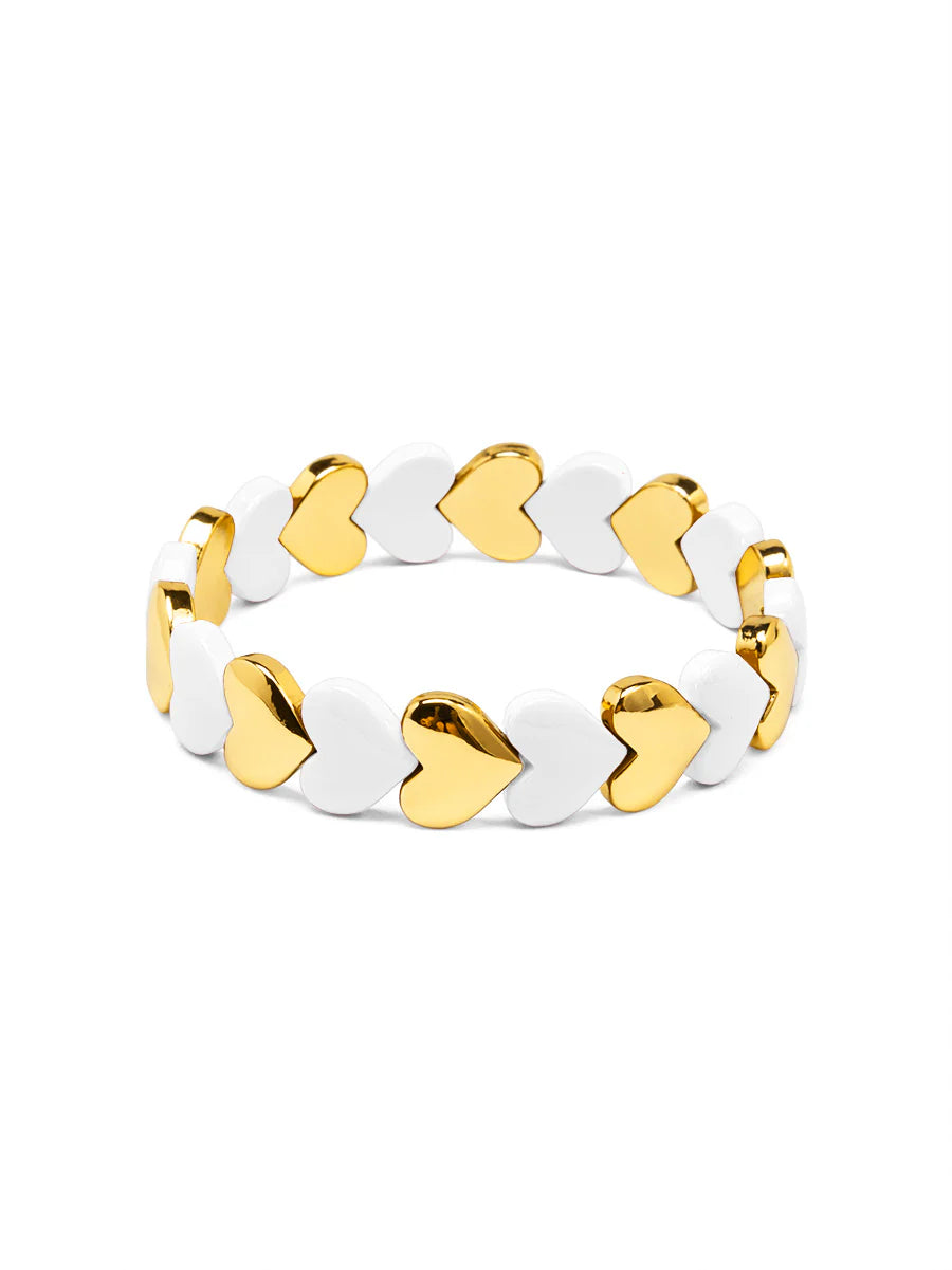 Enamel Heart Stack Stretch Bracelet Jewelry - Annie Jack TX