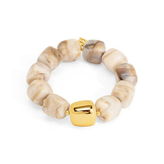 Tessa Puffy Square Beaded Stretch Bracelet - Annie Jack TX