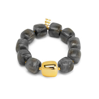 Tessa Puffy Square Beaded Stretch Bracelet - Annie Jack TX