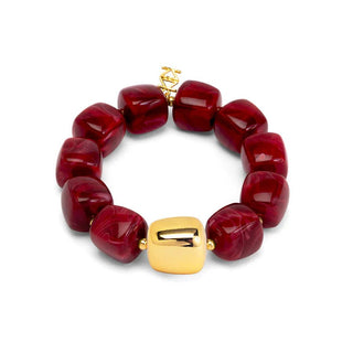 Tessa Puffy Square Beaded Stretch Bracelet - Annie Jack TX