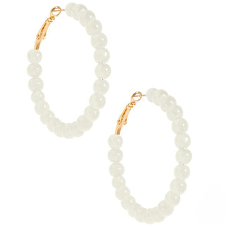 Glossy Glass Bead Hoop Earring - Annie Jack TX