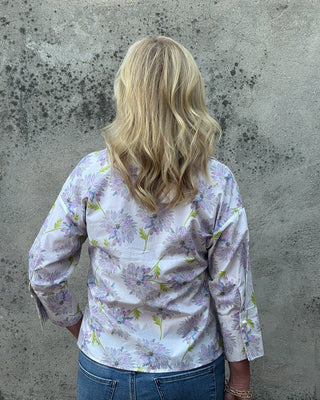 Lavender Floral Print Blouse by Jodifl