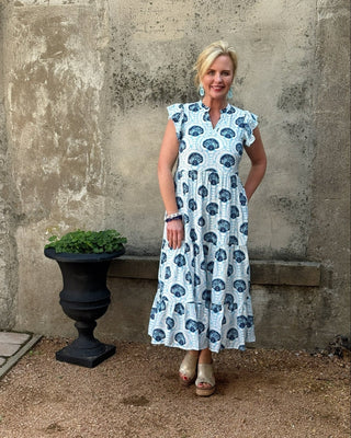 Seashell Print Tiered Midi Dress - Annie Jack TX