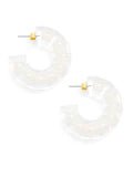 Chunky Clear Lucite Pearl Open Hoop Earring - Annie Jack TX