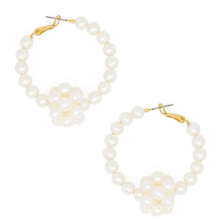 Pearl Cluster Hoop Earring - Annie Jack TX