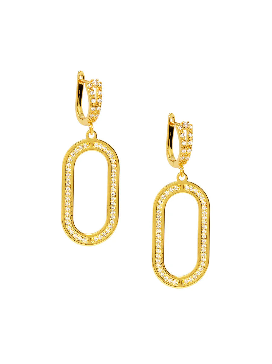 Pave Oval Two Link Drop Earring - Annie Jack TX