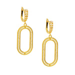 Pave Oval Two Link Drop Earring - Annie Jack TX