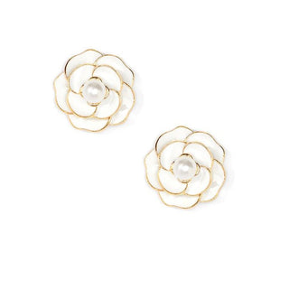 Camellia Pearl Stud Earring - Annie Jack TX