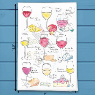 Wine & Cheese Pairing Dish Towel - Annie Jack TX
