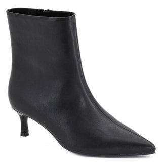 Gold Digger Pointed Toe Kitten Heel Bootie - Black - Annie Jack TX