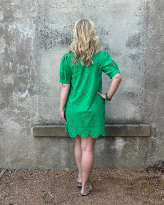 Kelly Eyelet Short Sleeve Dress - Annie Jack TX