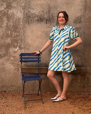 The Seaside Stripe Collared Button - Down Dress - Annie Jack TX