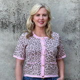 Short Sleeve Cheetah Cardigan