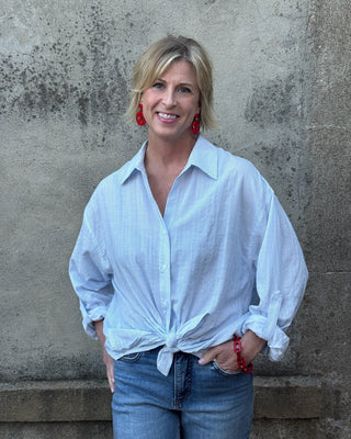 The Seaside Breeze Striped Button - Down - Annie Jack TX