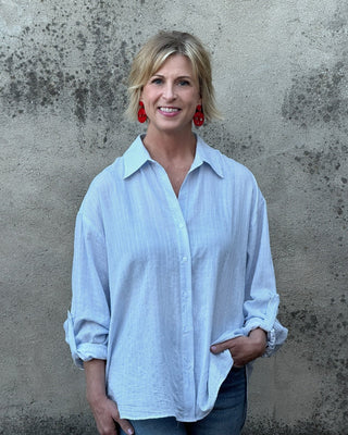 The Seaside Breeze Striped Button - Down - Annie Jack TX