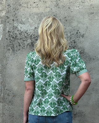 Jodifl top green print-back