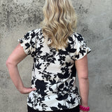China Collar Print Top - Annie Jack TX