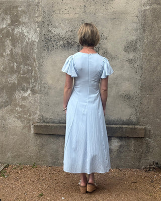 Baby Blue Ruffle Sleeve Maxi Dress - Annie Jack TX