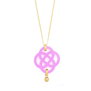 Dainty Chain Long Necklace with Quatrefoil Pendant - Annie Jack TX
