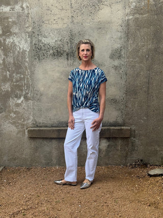 Abstract Print Short Sleeve Top - Annie Jack TX