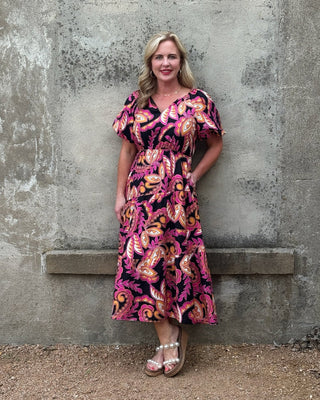 Vibrant Short Sleeve Dress - Annie Jack TX