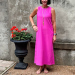 Sleeveless Summer Dress with Button Detail - Annie Jack TX