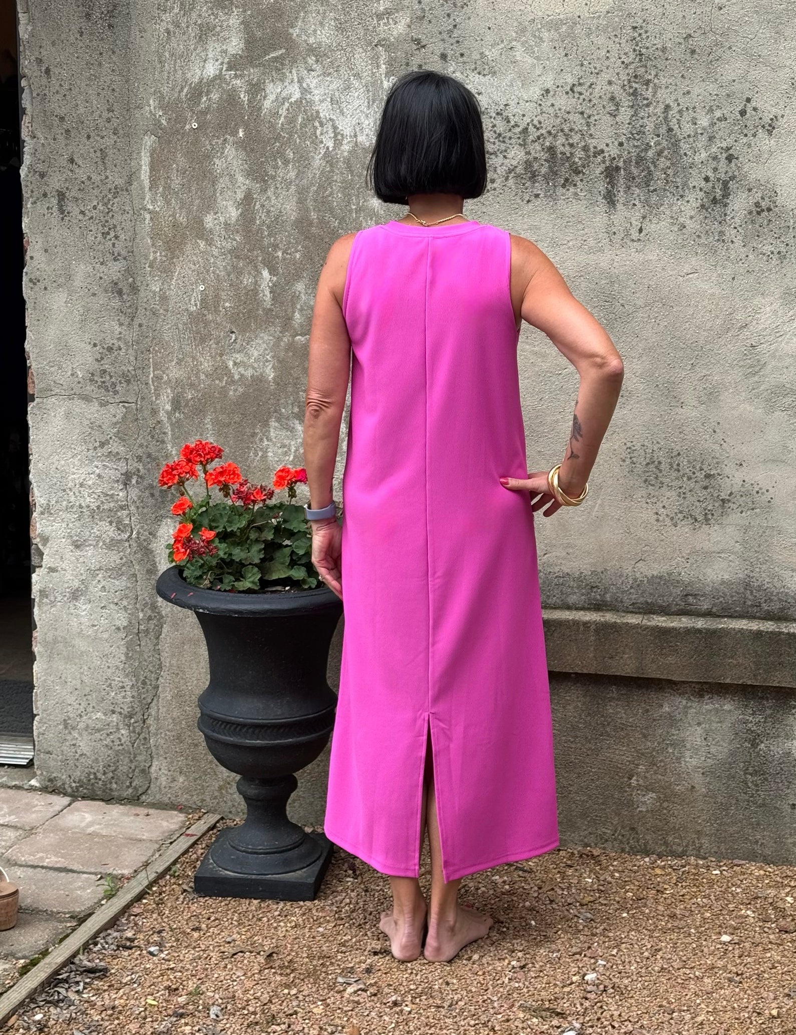 Sleeveless Summer Dress with Button Detail - Annie Jack TX