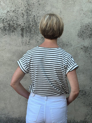 Black & White Varisty Tee - Annie Jack TX