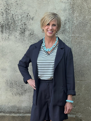 The Essential Black Open Front Tailored Blazer - Annie Jack TX