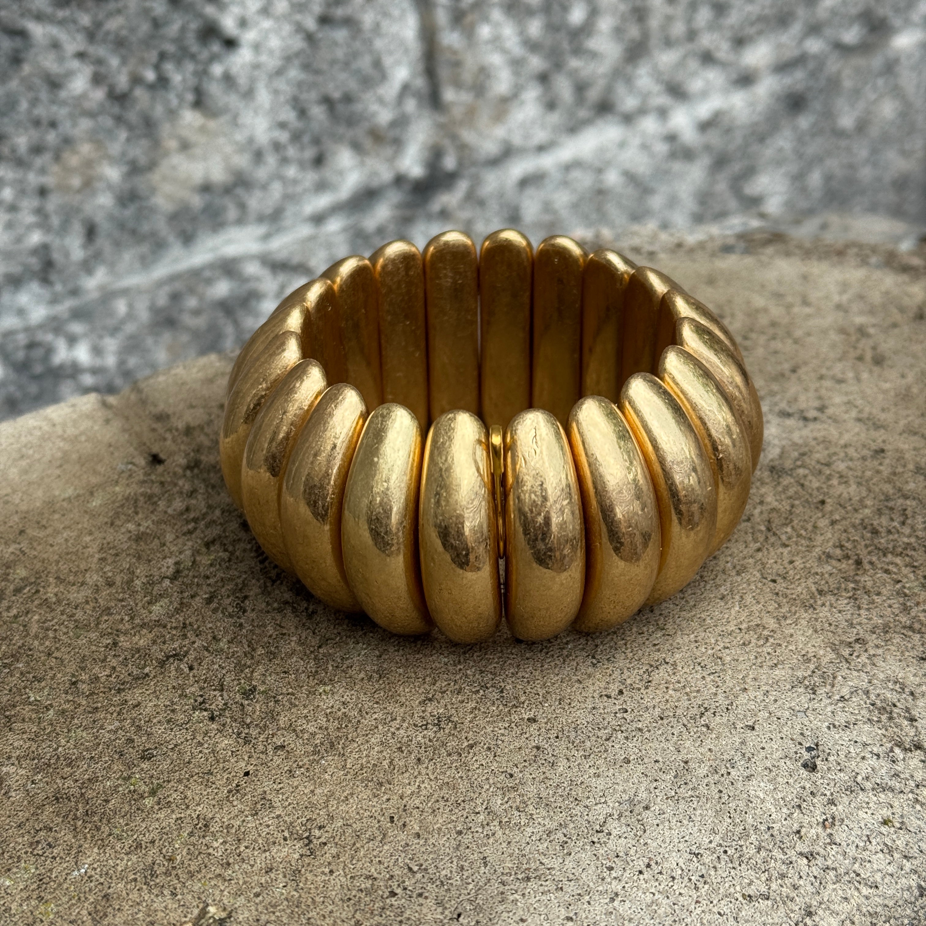 Gold Cuff Slices Bracelet - Annie Jack TX