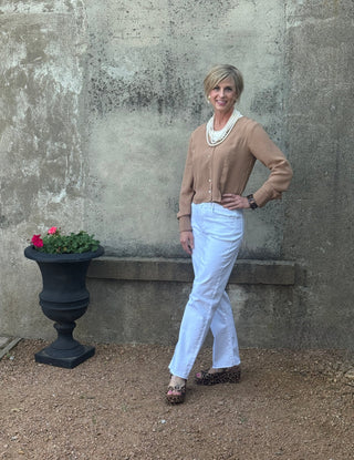 Pleated V Neck Button Down Blouse - Annie Jack TX