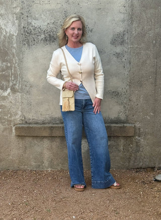 Maya High Rise Fab Ab Wide Leg Tailored Hem - Annie Jack TX