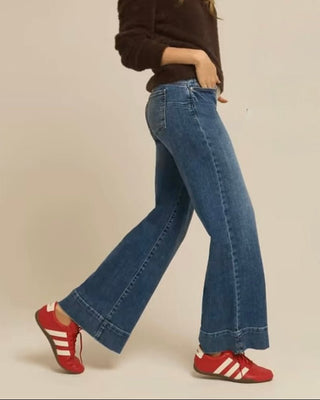 Maya High Rise Fab Ab Wide Leg Tailored Hem - Annie Jack TX