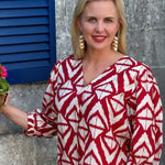 Bold Print V Neck Top - Annie Jack TX