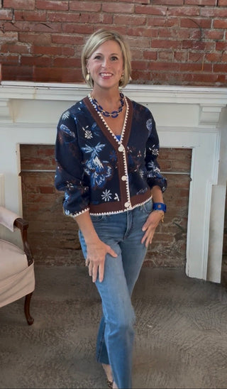 Willow Floral Pattern Cardigan - Annie Jack TX