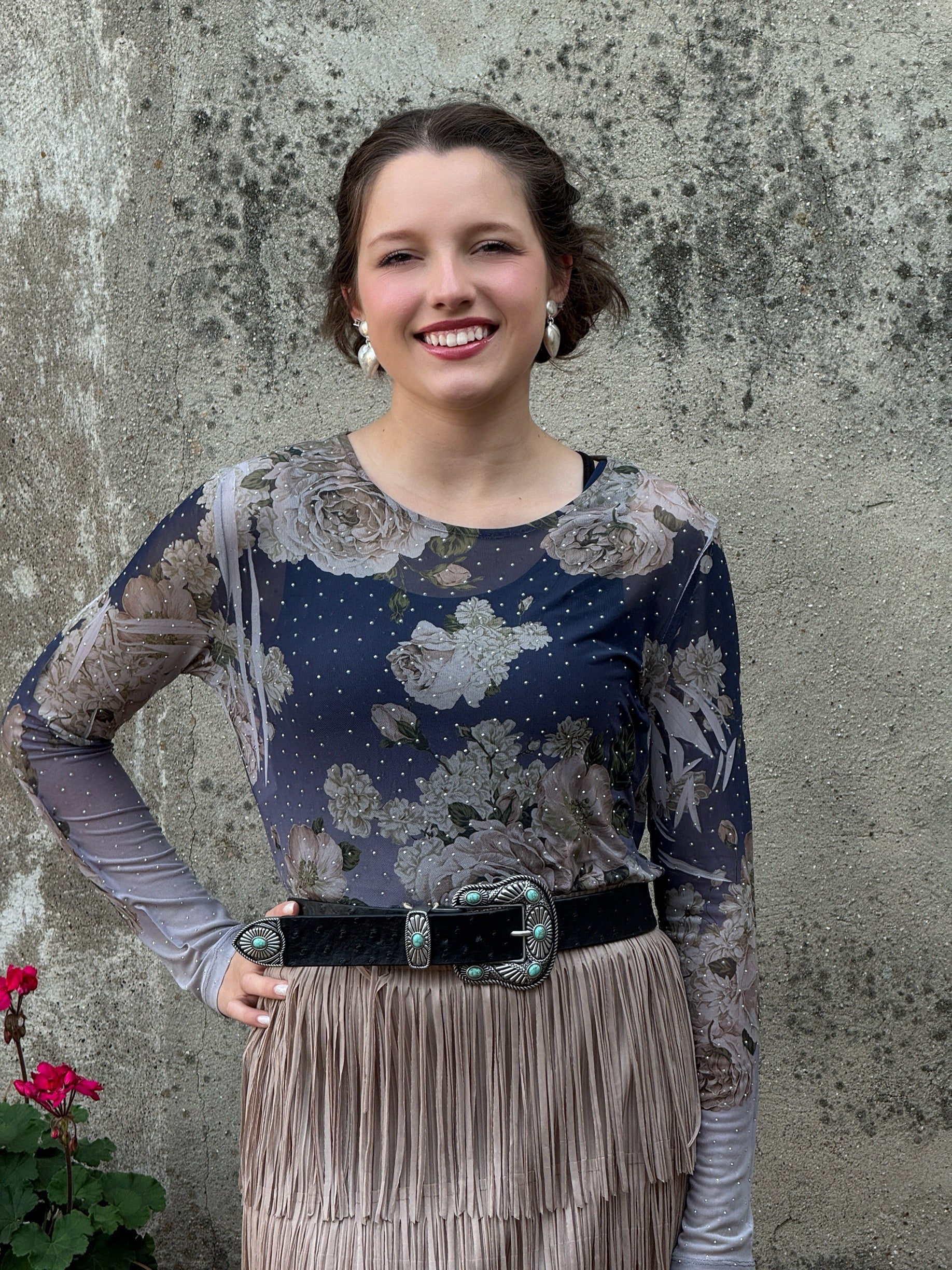 Leo Rose Flowered Top - Annie Jack TX